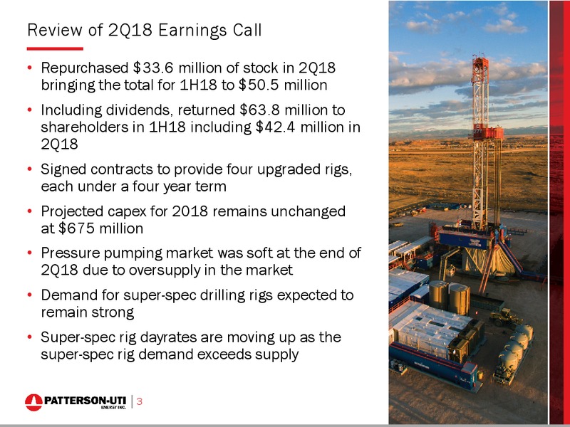 Barclays CEO Energy Power Conference – Patterson-Uti Energy Inc. – slide 2