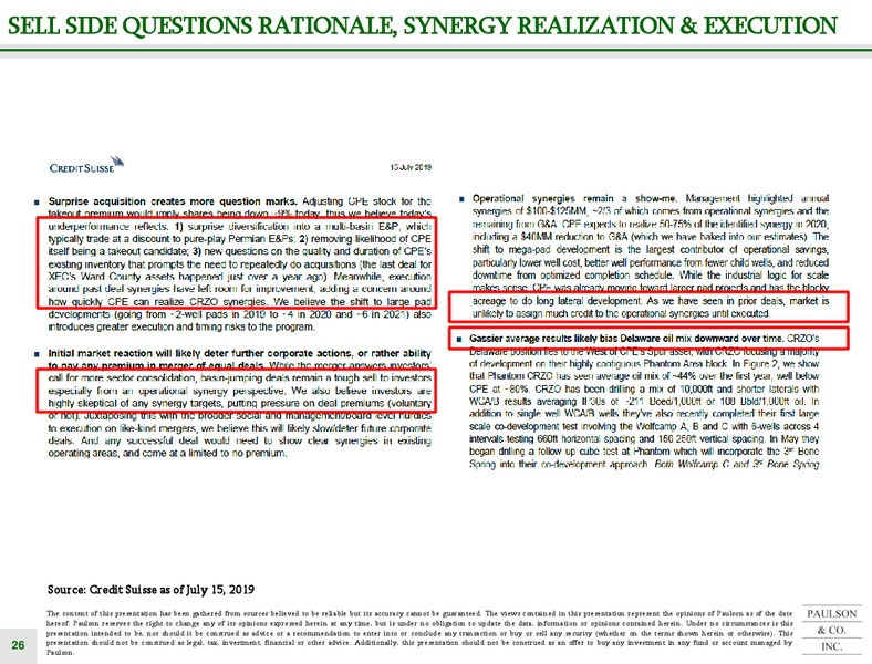 Callon Acquisition of Carrizo – Paulson – slide 26