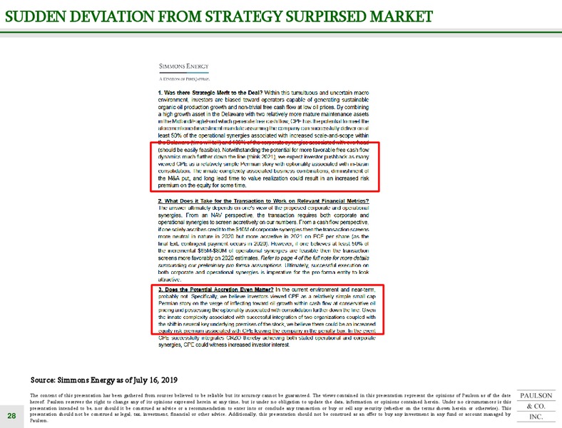 Callon Acquisition of Carrizo – Paulson – slide 28