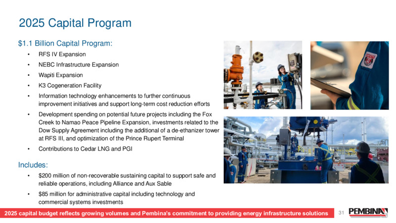 January 2025 Presentation – Pembina Pipeline Corp – slide 31