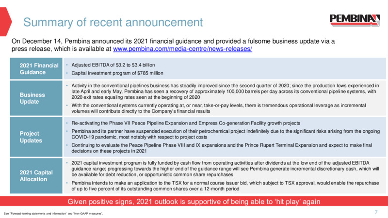 Investor Presentation February 2021 – Pembina Pipeline Corp – slide 5