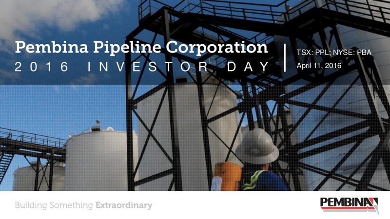 April 2016 Investor Presentation – Pembina Pipeline Corp – slide 1
