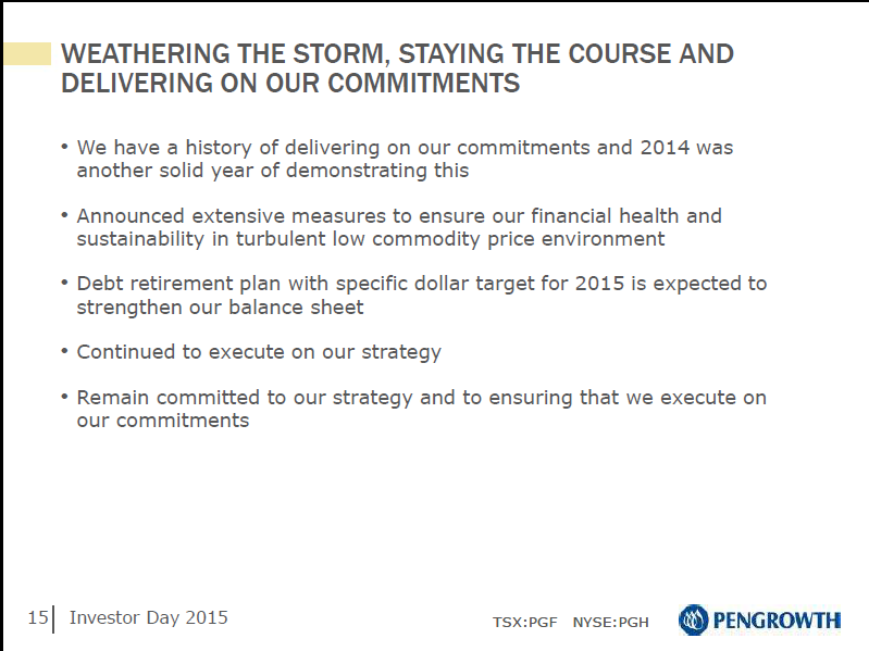 January 2015 Investor Day Presentation – Pengrowth Energy Corp – slide 16