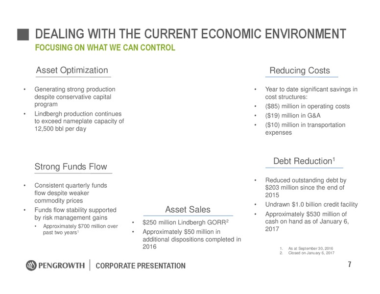 January 2017 Corporate Presentation – Pengrowth Energy Corp – slide 7