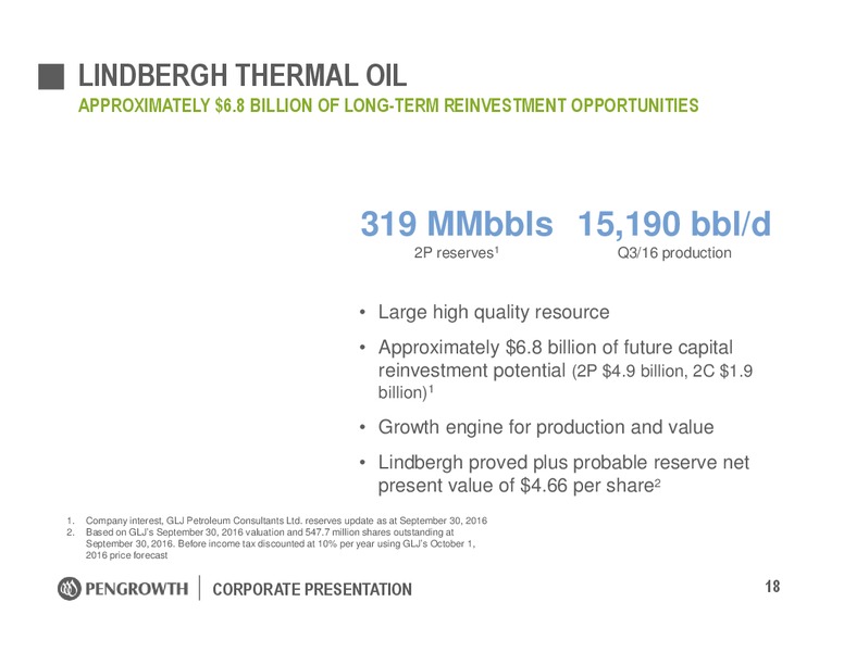 January 2017 Corporate Presentation – Pengrowth Energy Corp – slide 18