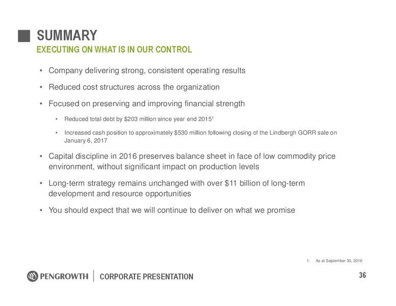 January 2017 Corporate Presentation – Pengrowth Energy Corp – slide 36