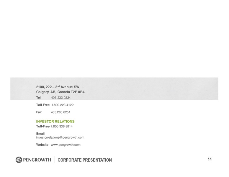January 2017 Corporate Presentation – Pengrowth Energy Corp – slide 42