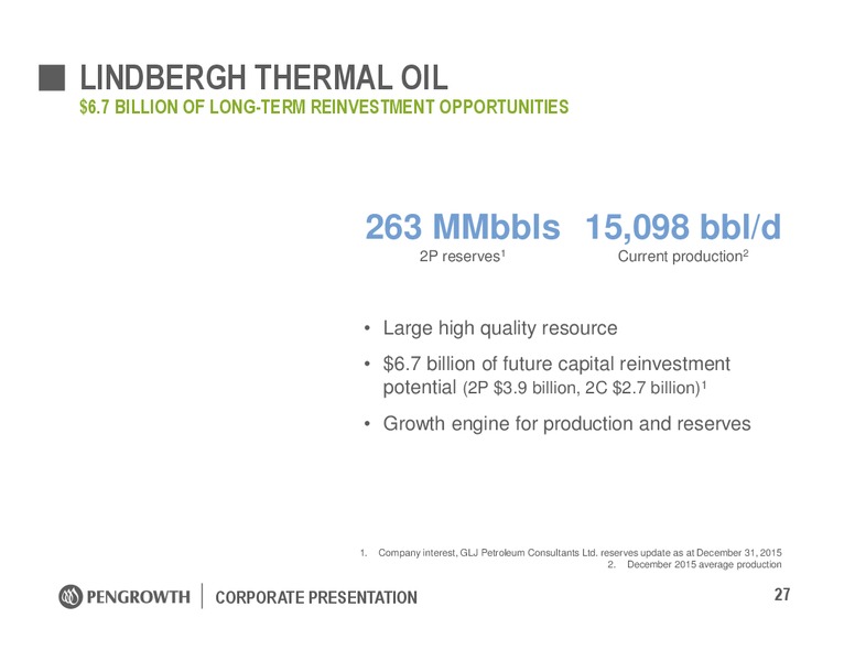 March 2016 Investor Presentation – Pengrowth Energy Corp – slide 27