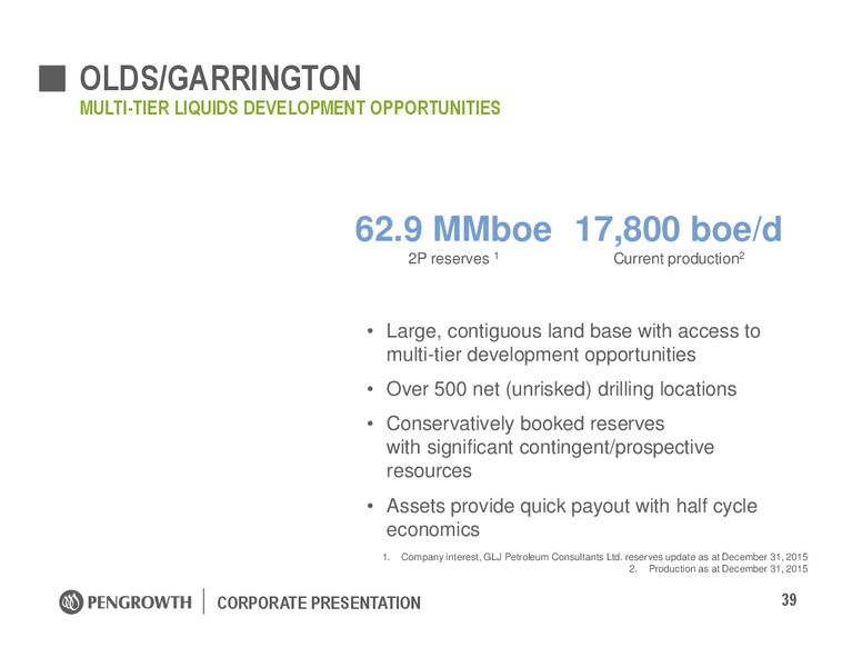 March 2016 Investor Presentation – Pengrowth Energy Corp – slide 39
