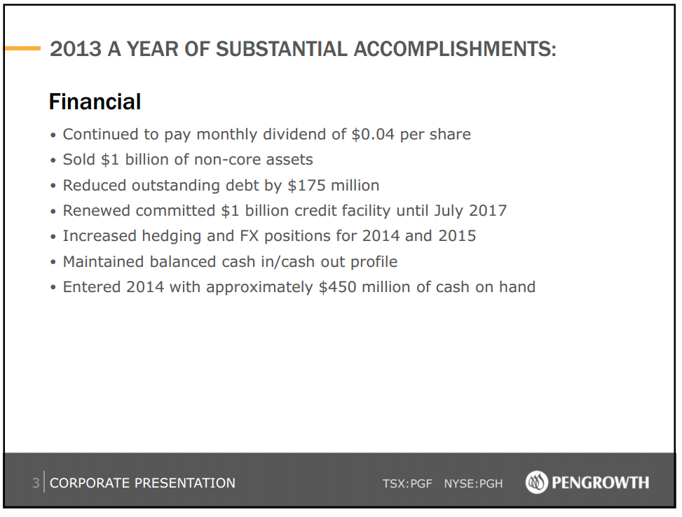 March 2014 Investor Presentation – Pengrowth Energy Corp – slide 4