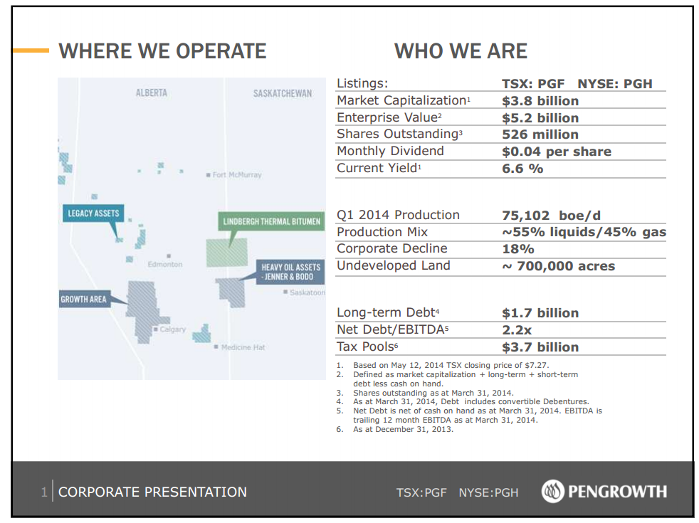 May 2014 Investor Presentation – Pengrowth Energy Corp – slide 2