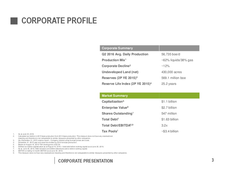 August 2016 Corporate Presentation – Pengrowth Energy Corp – slide 3