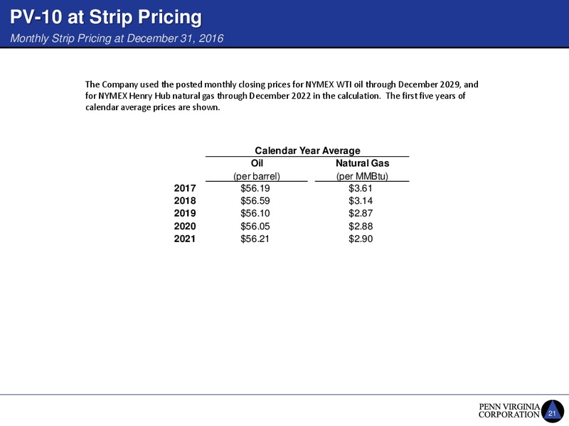 June 2017 Investor Presentation – Penn Virginia Corp – slide 19