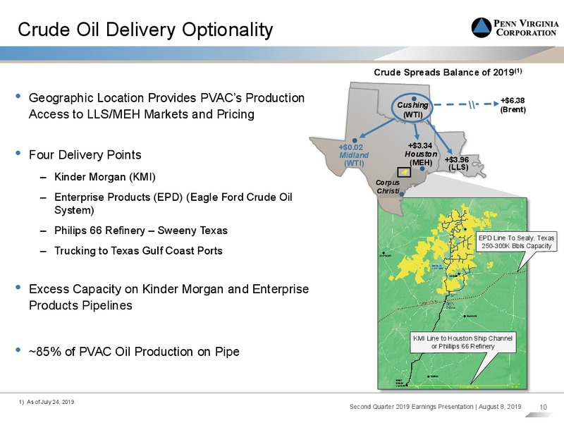 2Q 2019 Earnings Presentation – Penn Virginia Corp – slide 9