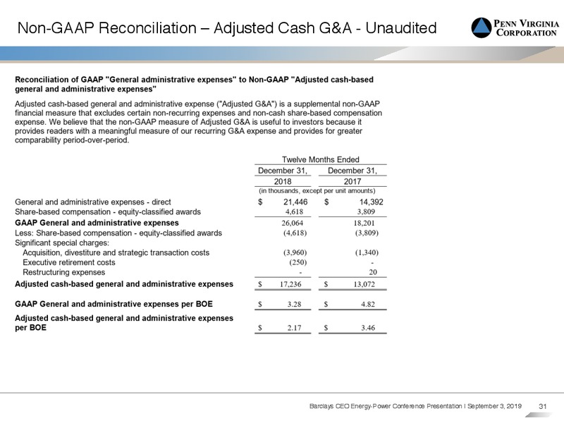 Barclays CEO Energy Power Conference – Penn Virginia Corp – slide 30