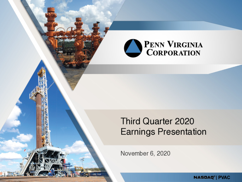 Third Quarter 2020 Earnings Presentation – Penn Virginia Corp – slide 1