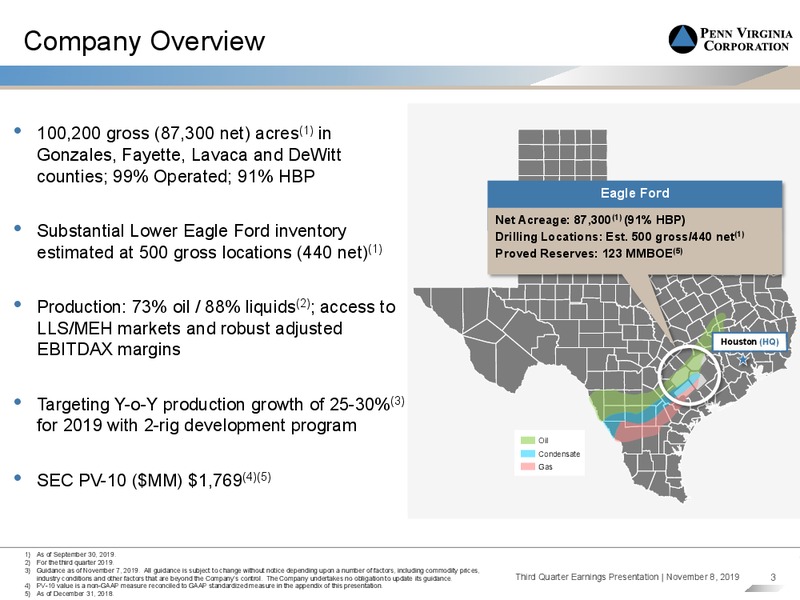 3Q 2019 Earnings Presentation – Penn Virginia Corp – slide 2