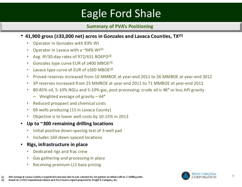 Howard Weil's 41st Annual Energy Conference – Penn Virginia Corp – slide 8
