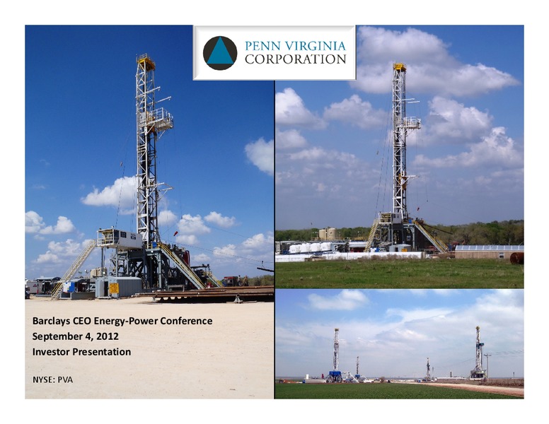 Barclays Capital CEO Energy Power Conference – Penn Virginia Corp – slide 1