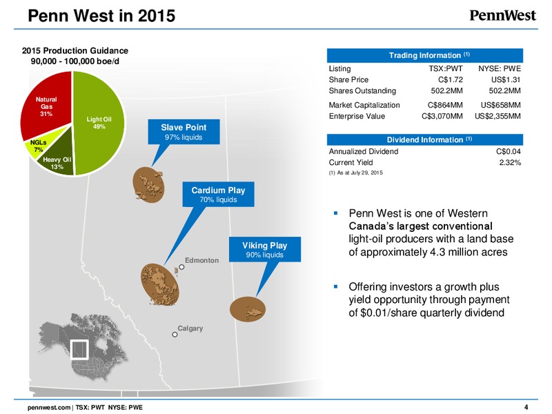 JULY 2015 INVESTOR PRESENTATION – Penn West Petroleum Ltd. – slide 2
