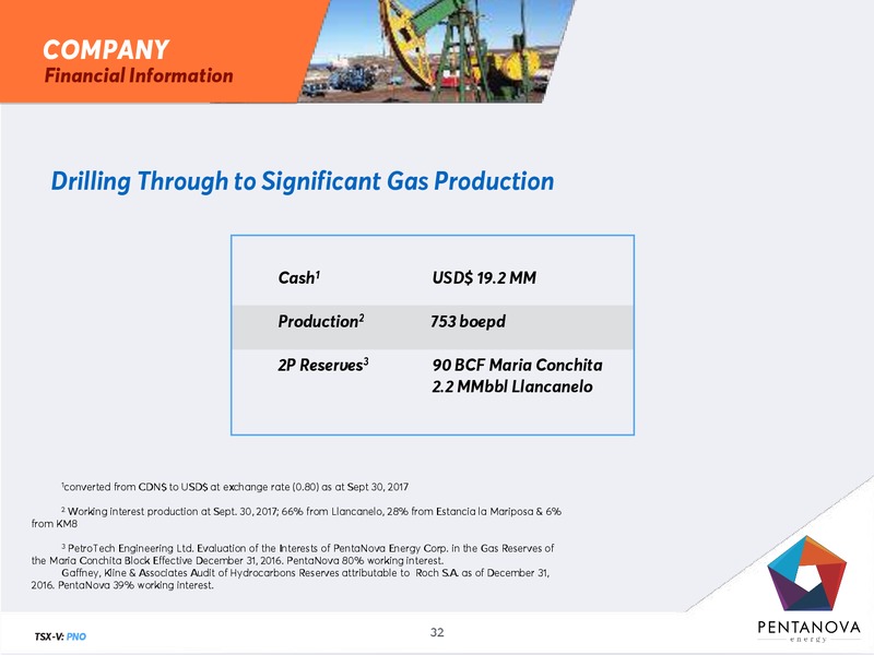 November 2017 Corporate Presentation – Pentanova Energy – slide 32