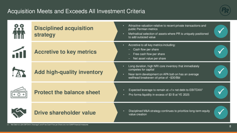 Q125 Earnings Presentation – Permian Resources Corp. – slide 8