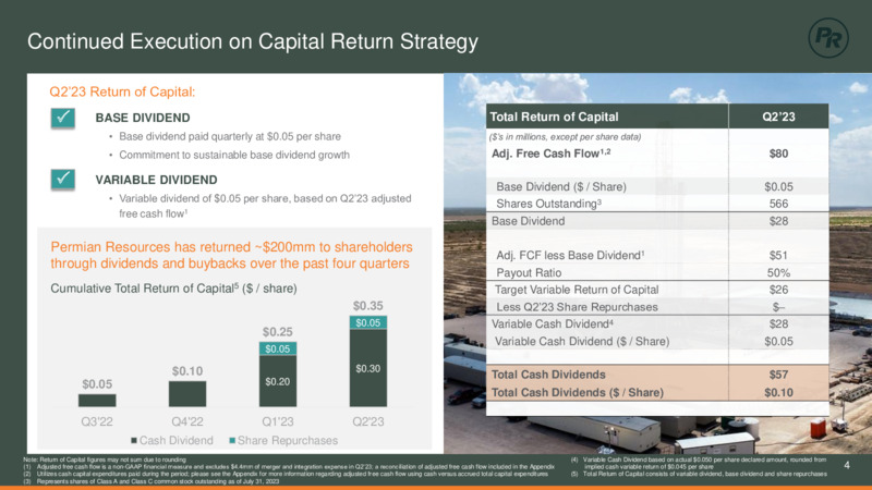 2Q 2023 Earnings Presentation – Permian Resources Corp. – slide 4