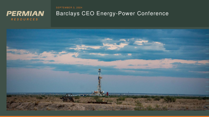 September 2024 Barclays CEO Energy Power Conference – Permian Resources Corp. – slide 1