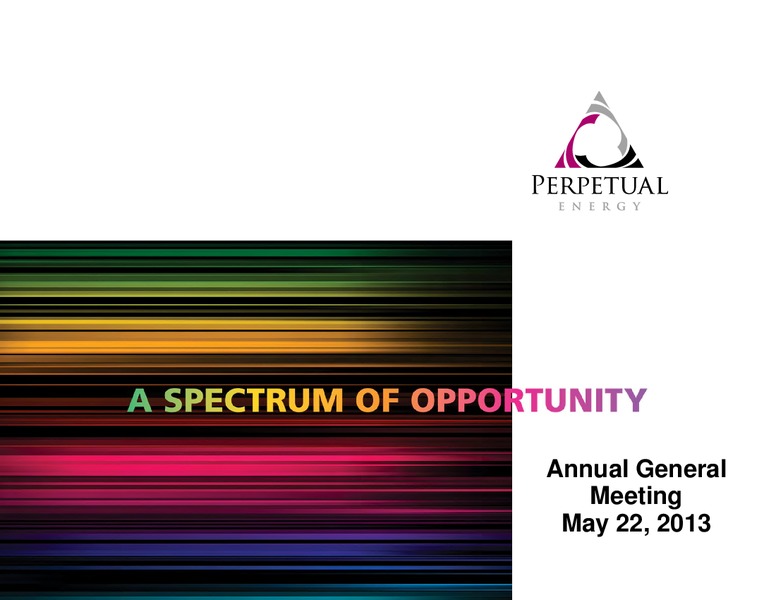 MAY 2013 ANNUAL GENERAL MEETING – Perpetual Energy Inc – slide 1