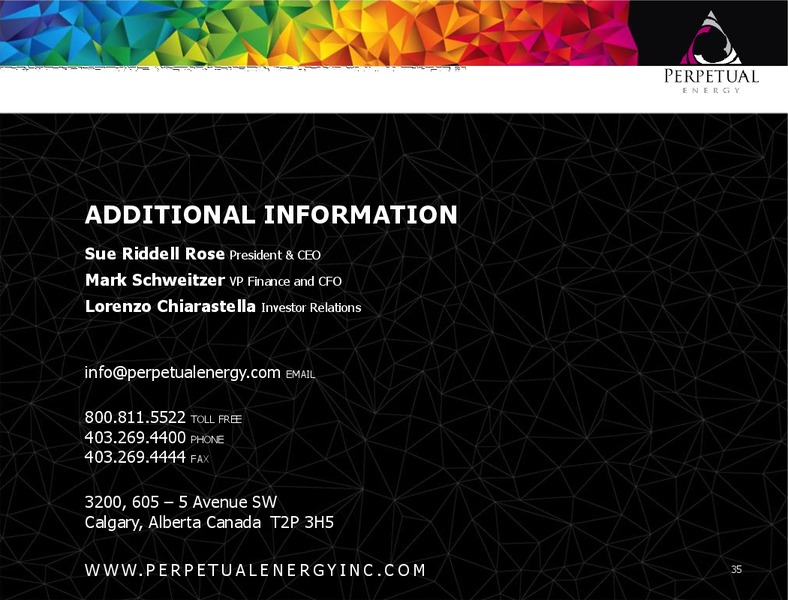 January 2018 Corporate Presentation – Perpetual Energy Inc – slide 34