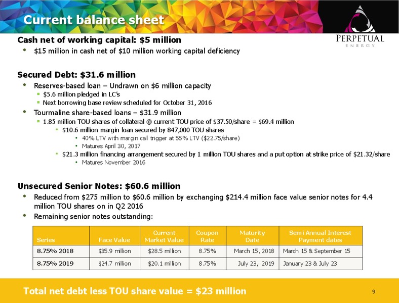 Peters & Co Energy Conference   September 2016 – Perpetual Energy Inc – slide 8