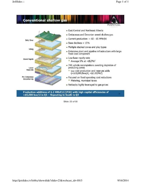FIRSTENERGY GLOBAL ENERGY CONFERENCE – Perpetual Energy Inc – slide 23