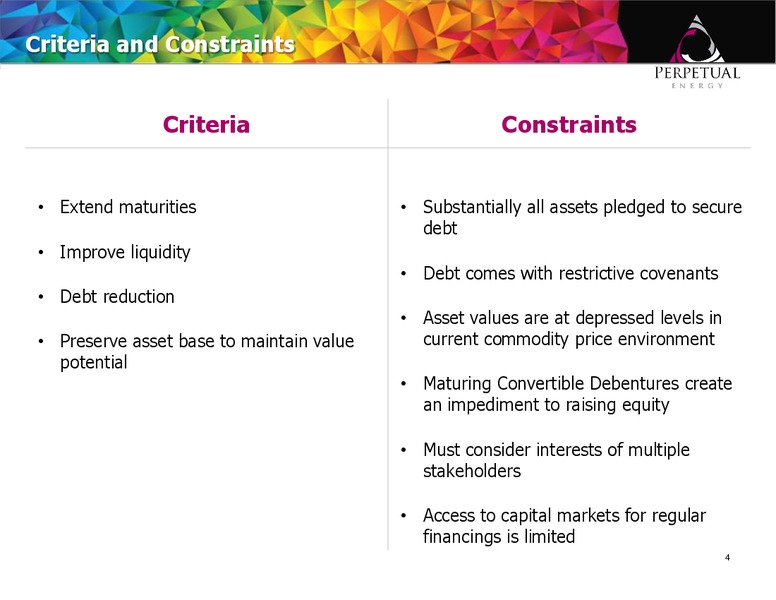 Recapitalization Transaction Presentation – Perpetual Energy Inc – slide 4