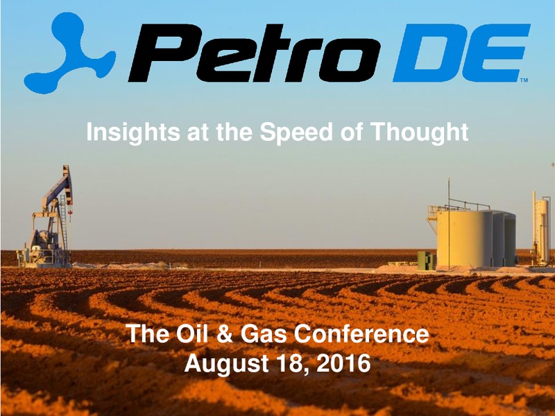 Enercom Conference – PetroDE – slide 1