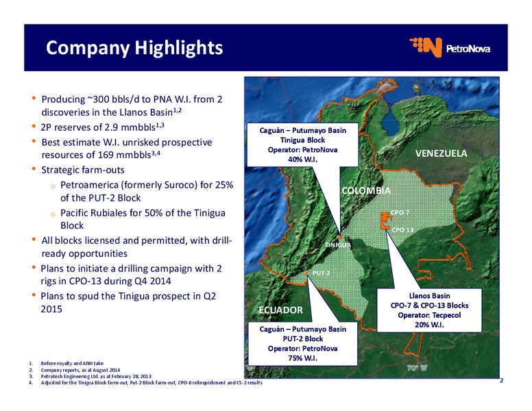 Operational Update – Petronova Inc. – slide 2