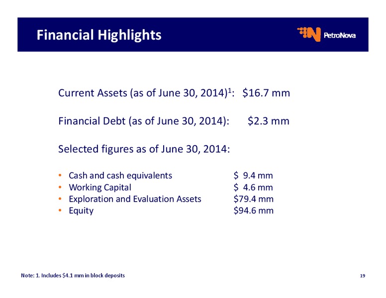 Operational Update – Petronova Inc. – slide 19