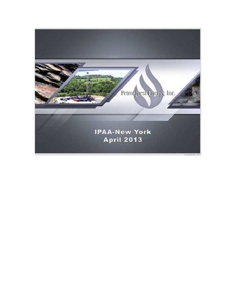 IPAA Oil and Gas Investment Symposium – Petroquest Energy Inc. – slide 1