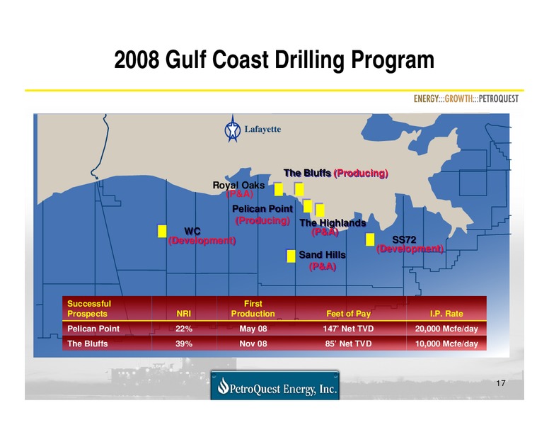 Q1 2009 Earnings Call – Petroquest Energy Inc. – slide 17