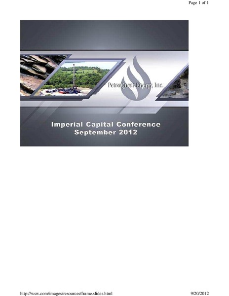 Imperial Capital 6th Annual Global Opportunities Conference – Petroquest Energy Inc. – slide 1
