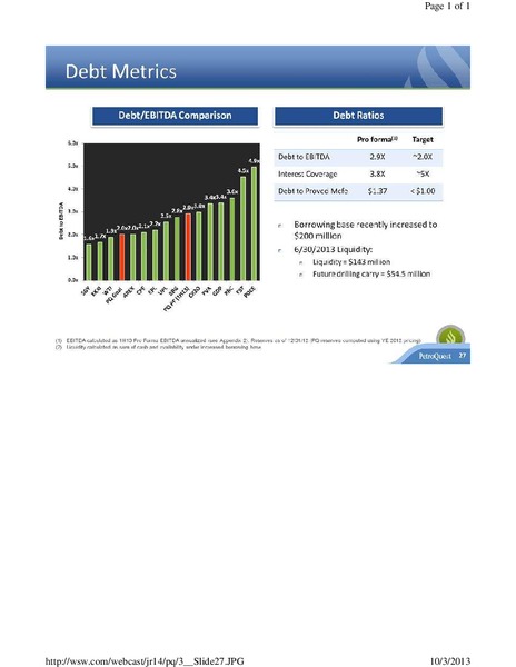 Johnson Rice 2013 Energy Conference – Petroquest Energy Inc. – slide 27