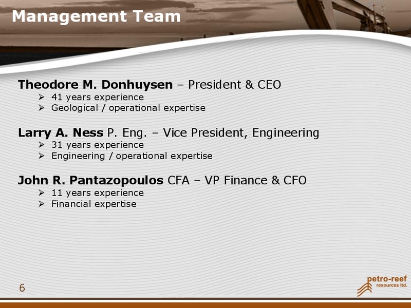ANNUAL GENERAL MEETING 2010 – Petro-Reef Resources LTD – slide 6