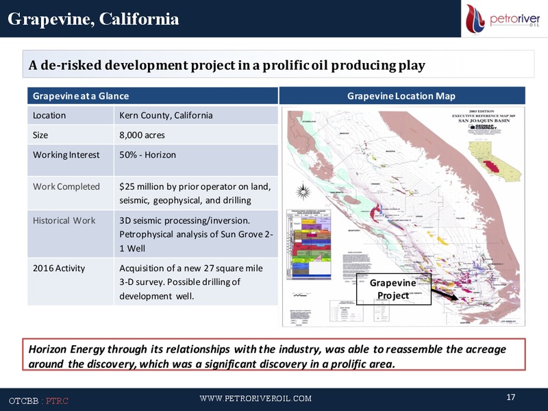 March 2016 Investor Presentation – Petro River Oil Corp. – slide 16
