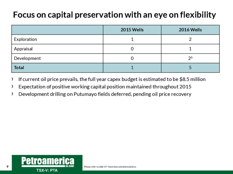 August 2015 Investor Presentation – Petroamerica Oil Corp – slide 9