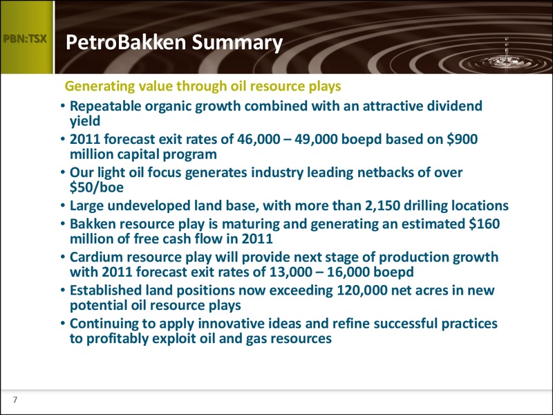 MAY 2011 ANNUAL GENERAL MEETING – Petrobank Energy and Resources Ltd. – slide 6