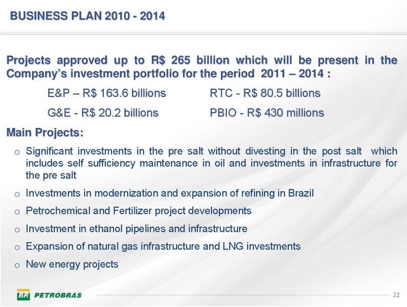 Q4 2009 EARNINGS CALL – Petrobras – slide 22