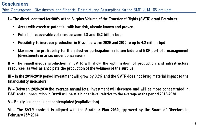 Strategic Plan – Petrobras – slide 13