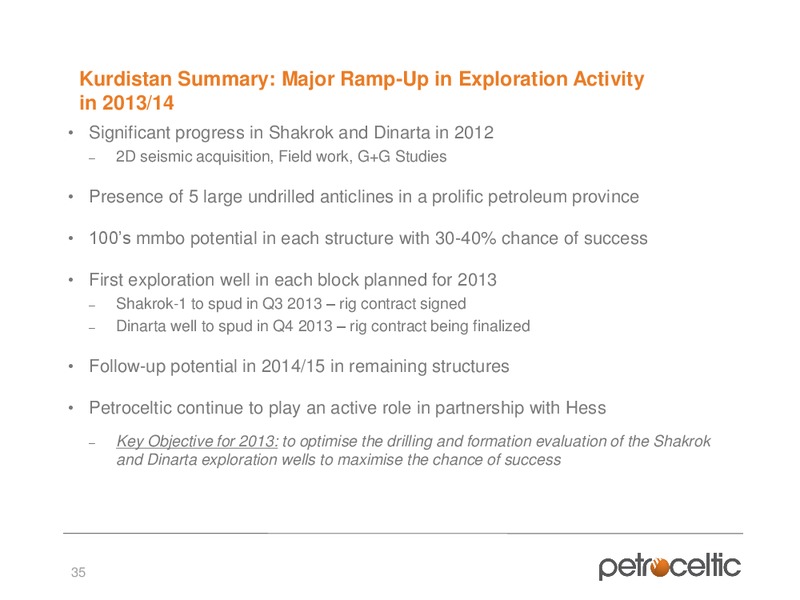2013 CAPITAL MARKETS DAY – Petroceltic International Plc – slide 35
