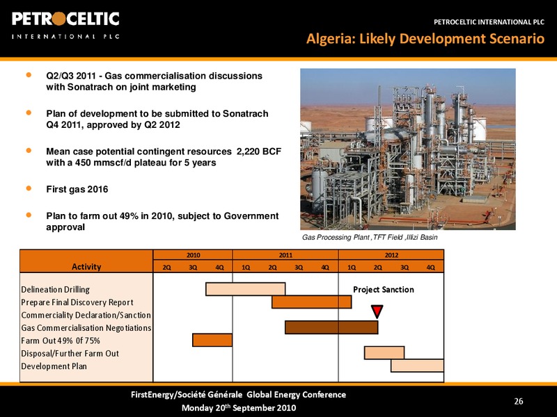 FIRST ENERGY SOCITE GENERALE GLOBAL ENERGY CONFERENCE – Petroceltic International Plc – slide 25