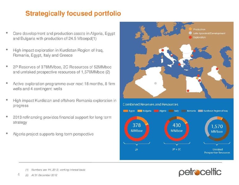 FIRST ENERGY SOCIETE GENERALE GLOBAL ENERGY CONFERENCE – Petroceltic International Plc – slide 5