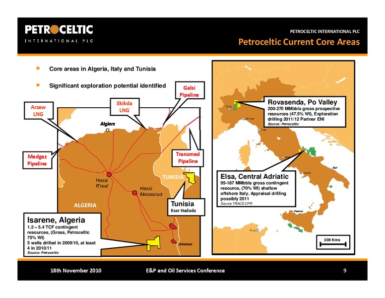 BAML EP AND OIL SERVICES CONFERENCE – Petroceltic International Plc – slide 9
